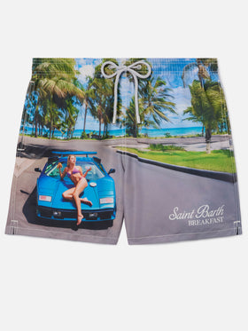 Gustavia-Badeshorts mit St. Barth Breakfast-Print | Special Edition 