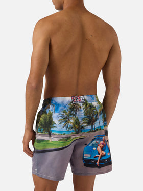 Gustavia-Badeshorts mit St. Barth Breakfast-Print | Special Edition 