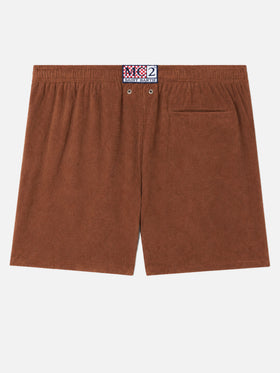 Gustavia Frottee-Badeshorts in Braun