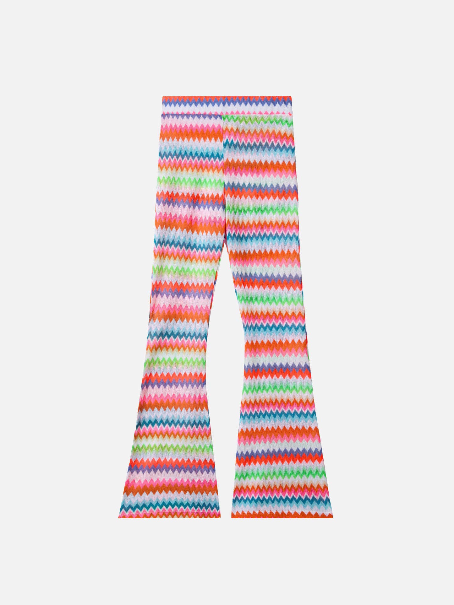 Pantalon raschel évasé Gwenda Jr avec motif chevron 