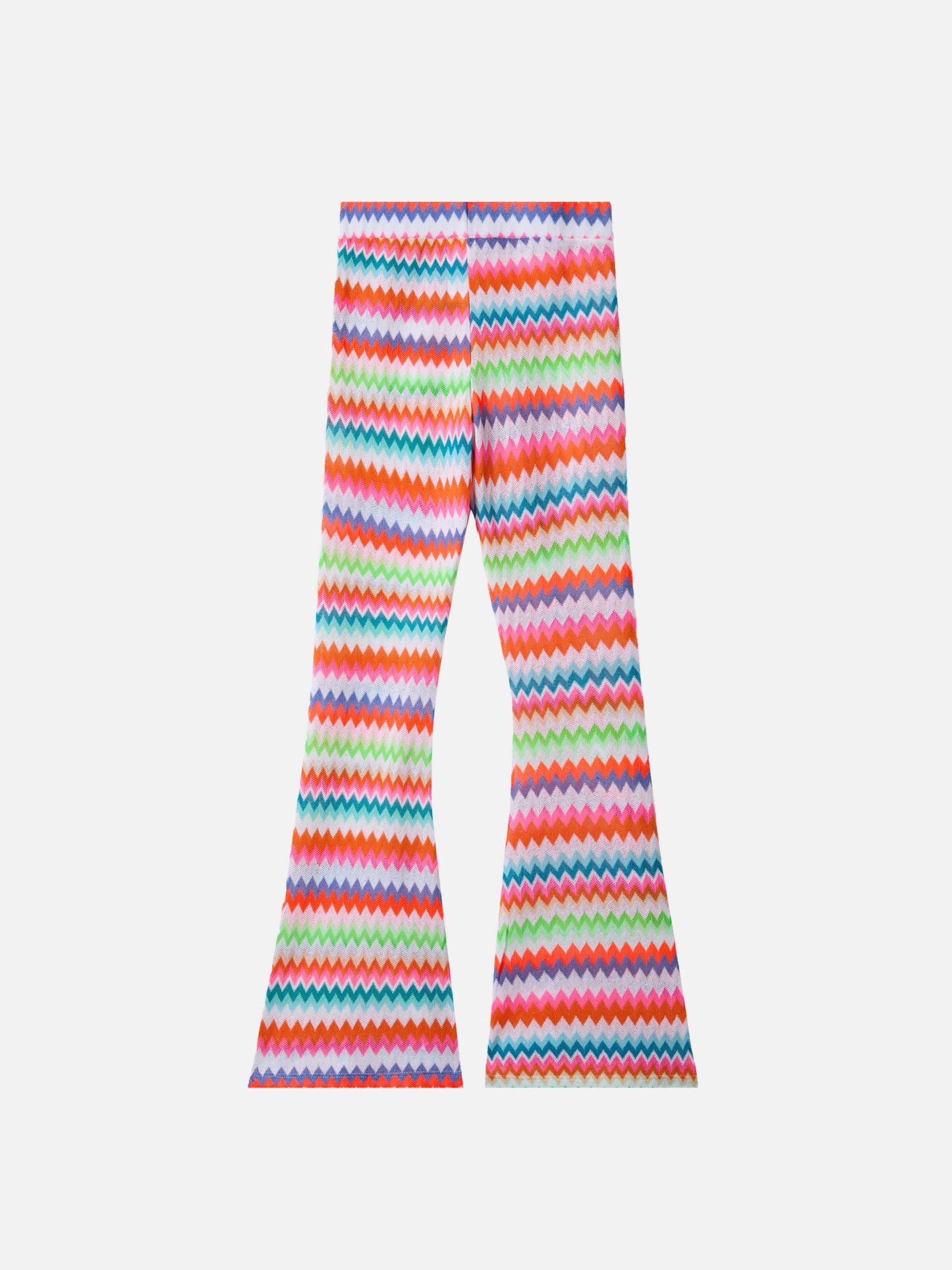Pantalon raschel évasé Gwenda Jr avec motif chevron 