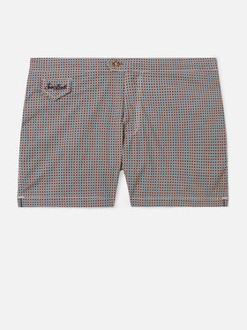 Costume mare Harrys marrone con stampa geometrica