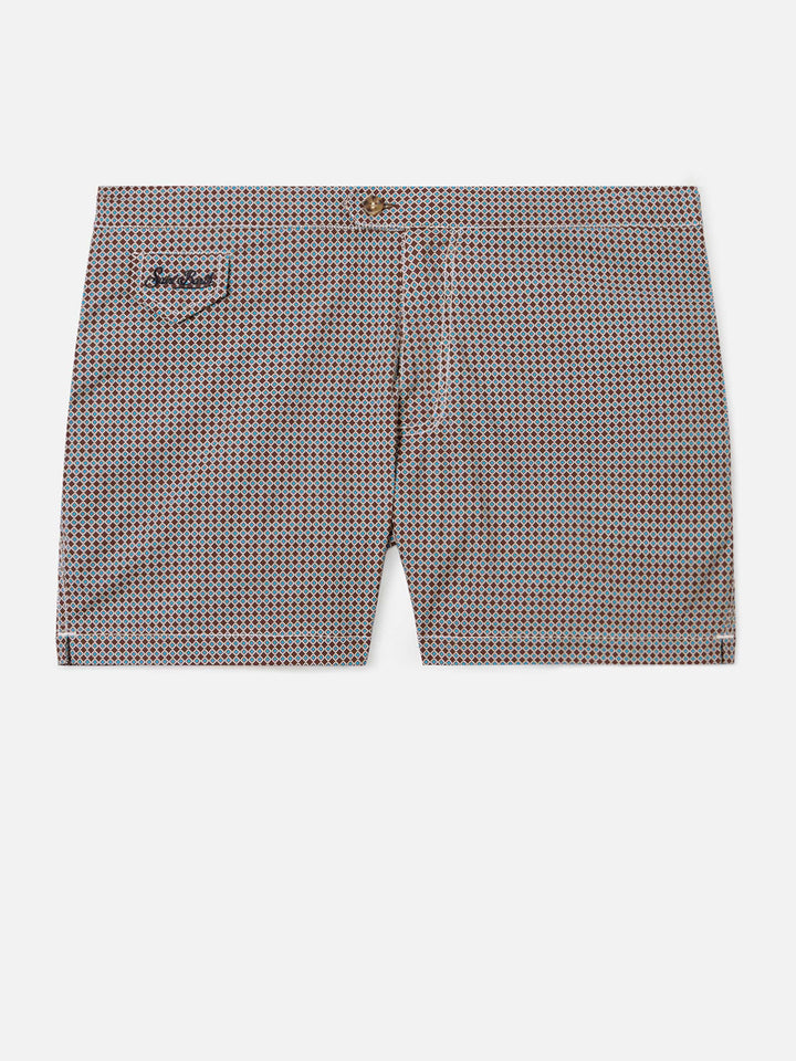 Costume mare Harrys marrone con stampa geometrica
