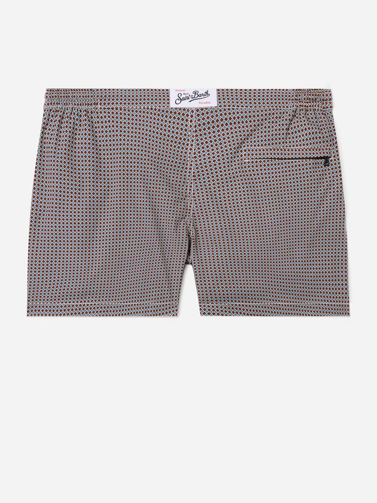 Costume mare Harrys marrone con stampa geometrica
