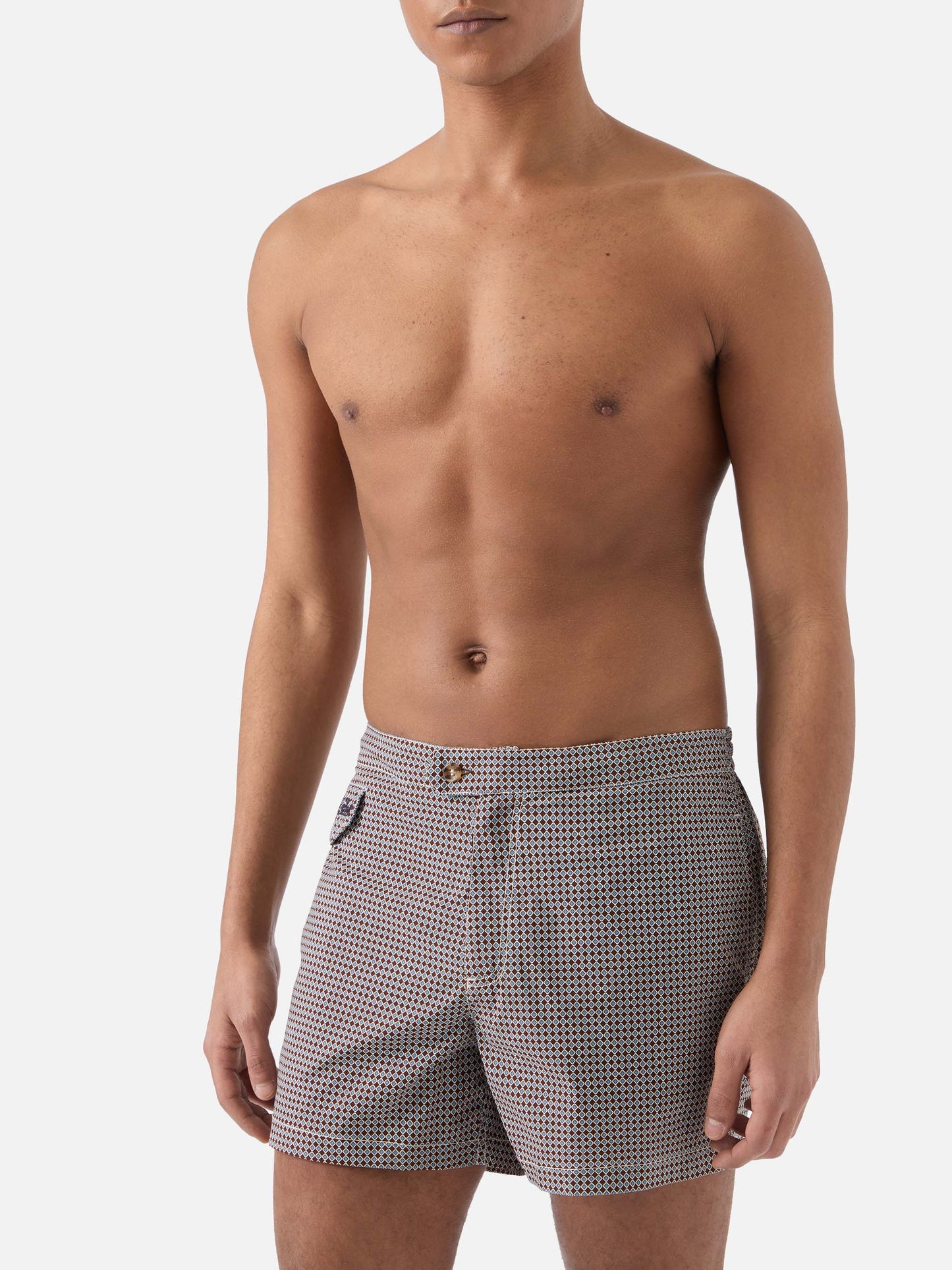 Costume mare Harrys marrone con stampa geometrica