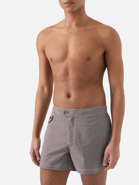 Costume mare Harrys marrone con stampa geometrica