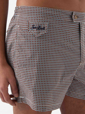 Costume mare Harrys marrone con stampa geometrica