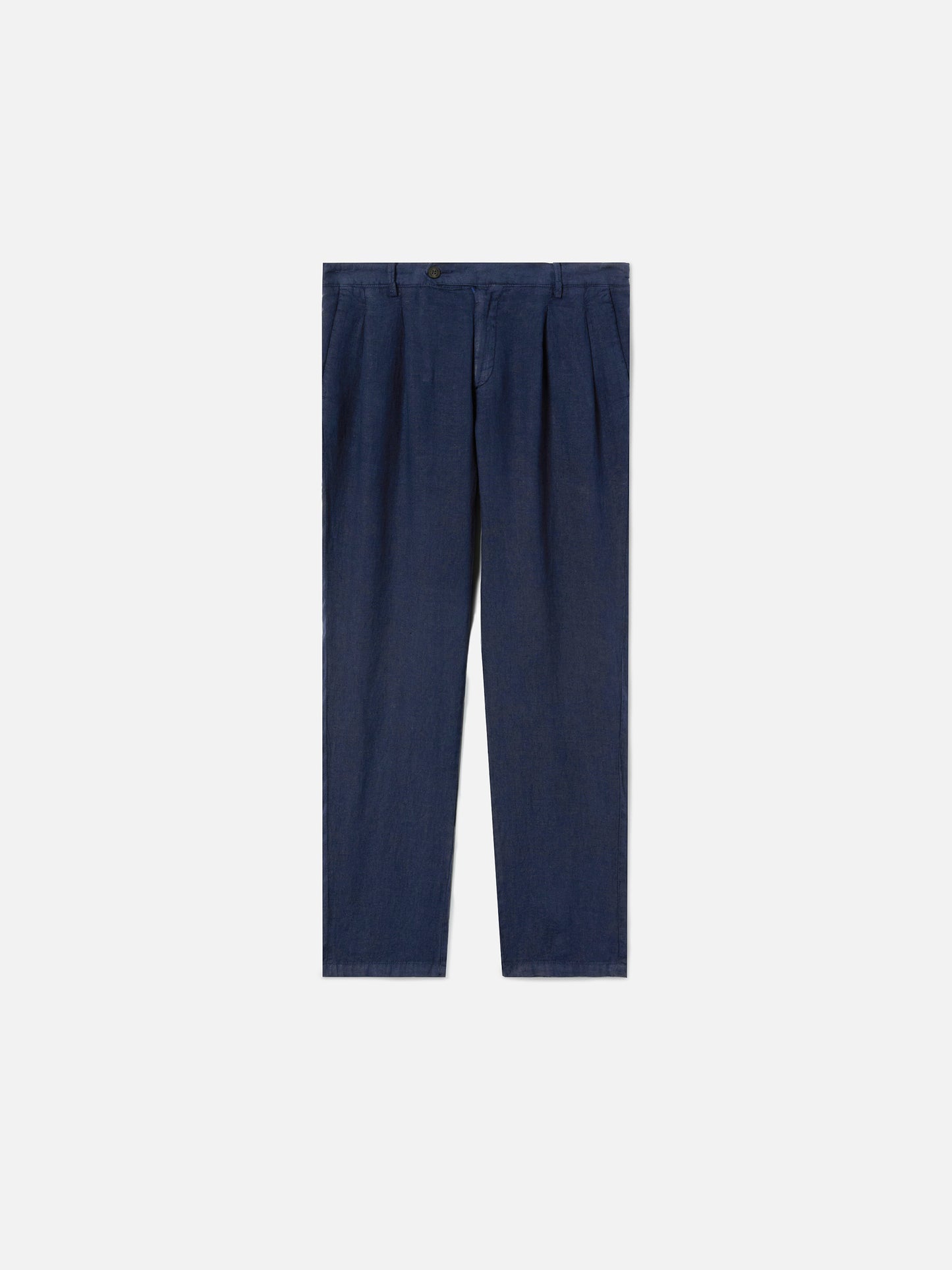 Pantalón largo Havier azul marino de lino puro 