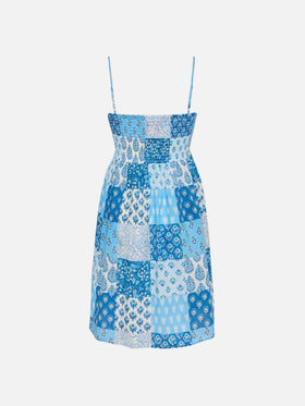 Hawa cotton dress with smocked embroidered bodice - MC2 Saint Barth