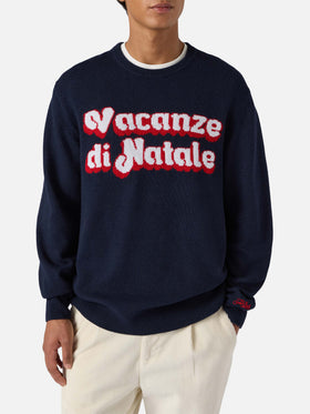 Girocollo blu Heron con jacquard Vacanze di Natale | VACANZE DI NATALE SPECIAL EDITION