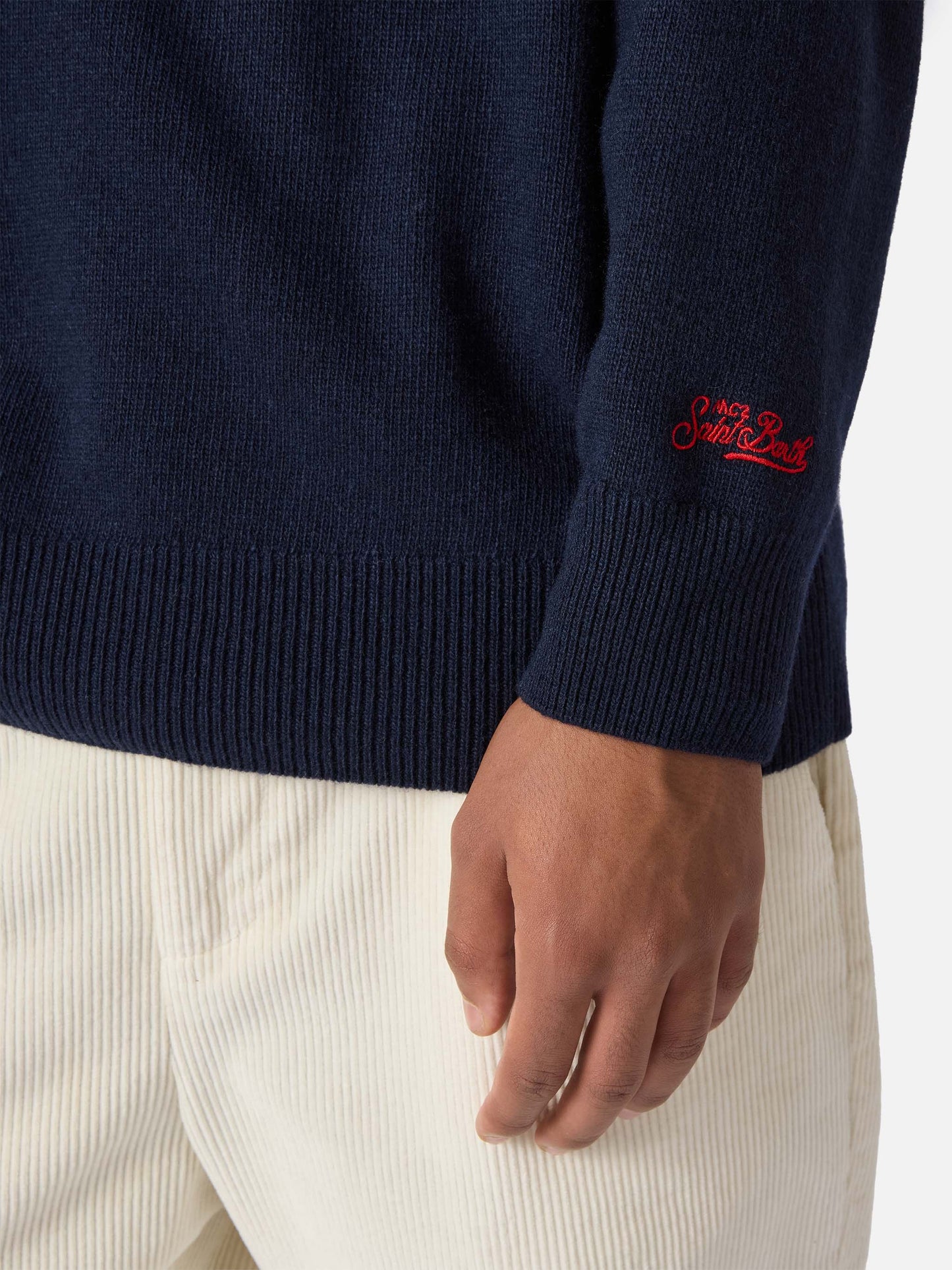 Girocollo blu Heron con jacquard Vacanze di Natale | VACANZE DI NATALE SPECIAL EDITION