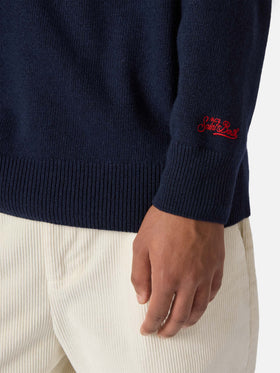 Girocollo blu Heron con jacquard Vacanze di Natale | VACANZE DI NATALE SPECIAL EDITION