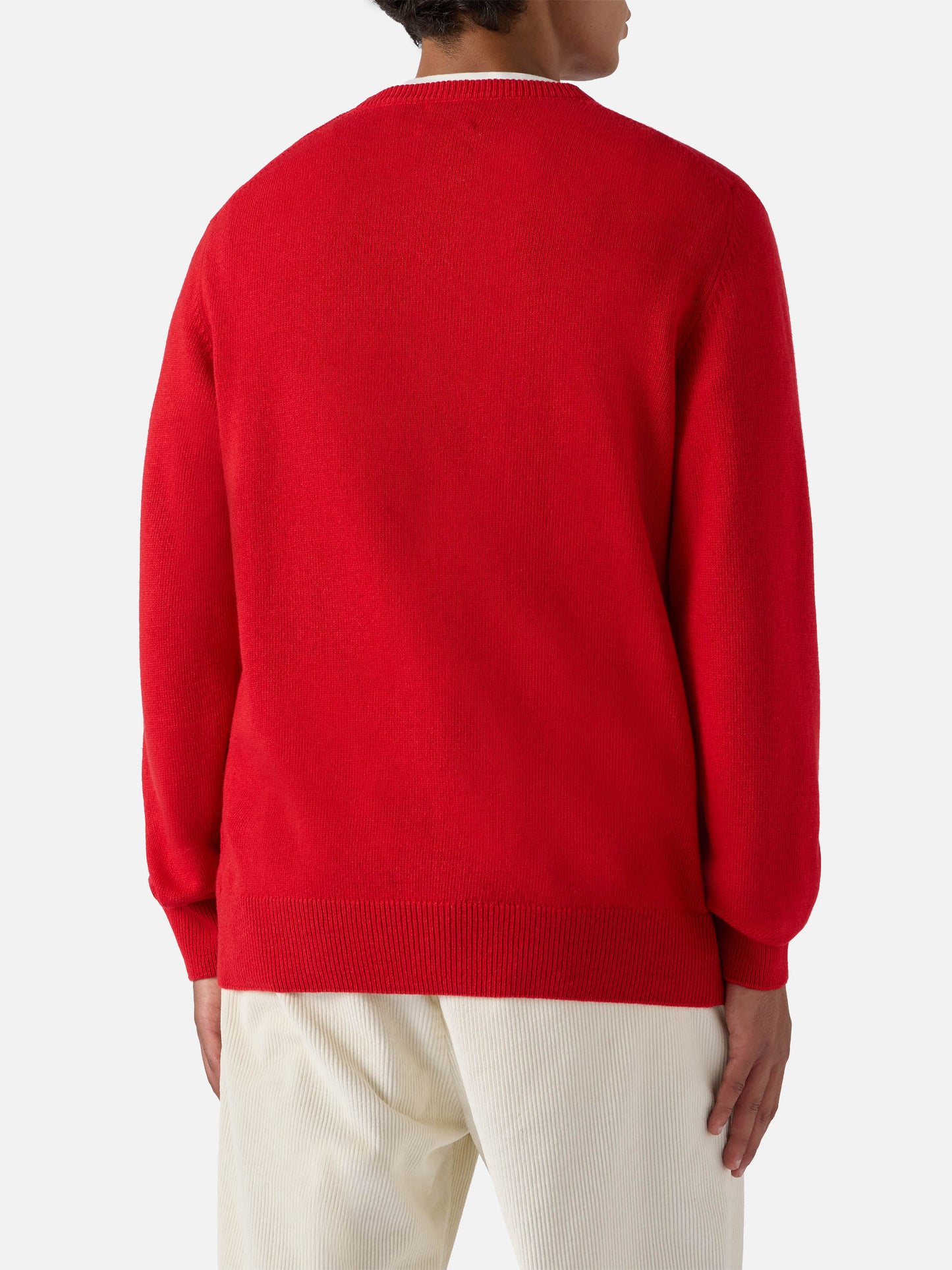 Roter Heron-Pullover mit Uncle Scrooge Merry Christmas-Jacquard | DISNEY SPECIAL EDITION 