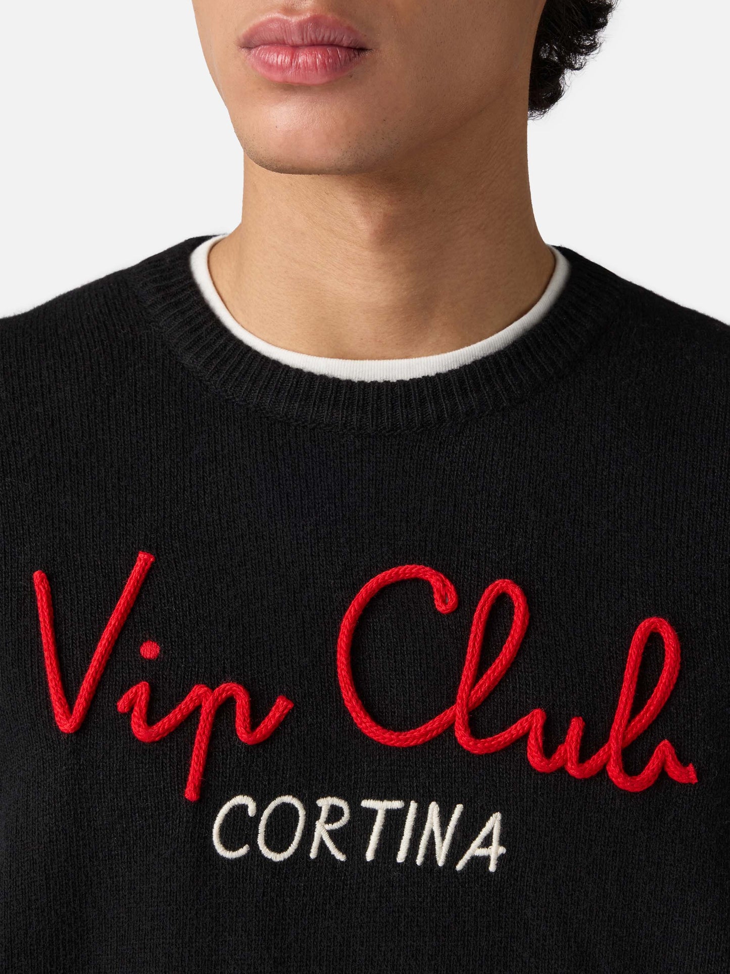 Rundhalspullover Heron mit Vip Club Cortina-Stickerei | VIP CLUB CORTINA SONDEREDITION