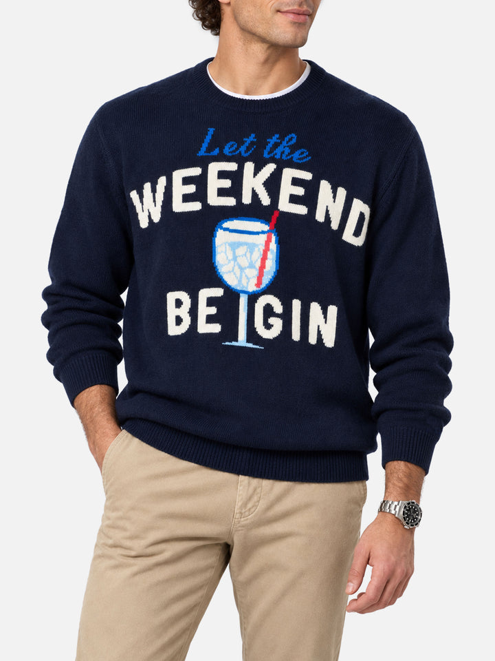 Crewneck-Pullover Heron mit Weekend be gin-Jacquard 