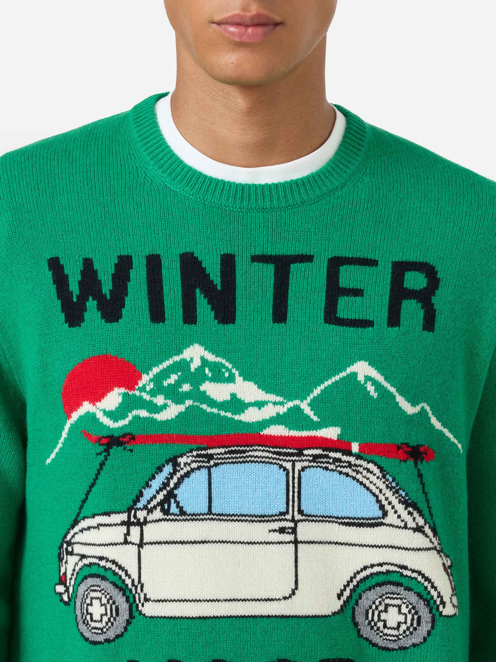 Suéter de cuello redondo Heron con jacquard Fiat 500 | FIAT 500 SPECIAL EDITION 