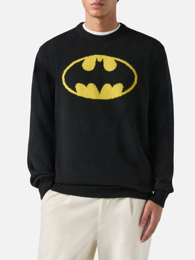 Schwarzer Heron-Pullover mit Rundhalsausschnitt und Batman-Jacquardmuster | BATMAN SPECIAL EDITION