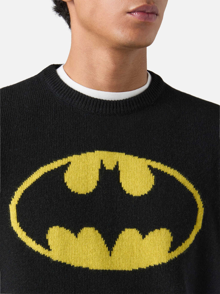 Black crewneck Heron with Batman shape jacquard | BATMAN SPECIAL EDITION