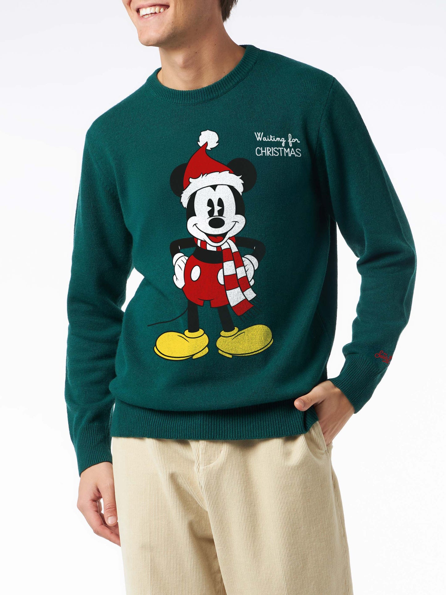 Grüner Heron-Pullover mit Mickey-Mouse-Jacquardmuster | DISNEY SONDEREDITION