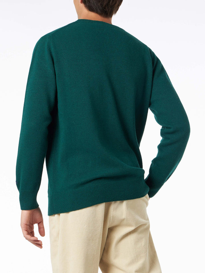 Grüner Heron-Pullover mit Mickey-Mouse-Jacquardmuster | DISNEY SONDEREDITION