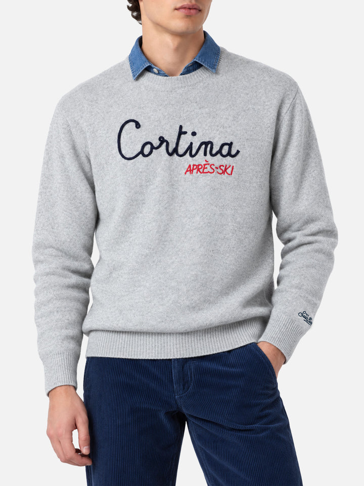 Suéter de cuello redondo Heron con bordado Cortina 