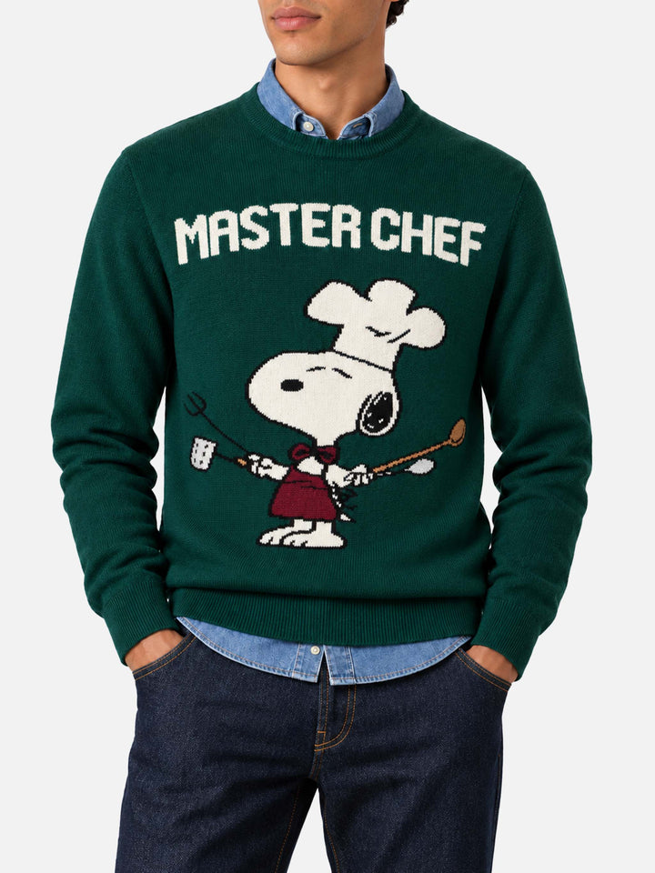 Suéter de cuello redondo Heron con jacquard Snoopy master chef | SNOOPY PEANUTS SPECIAL EDITION 