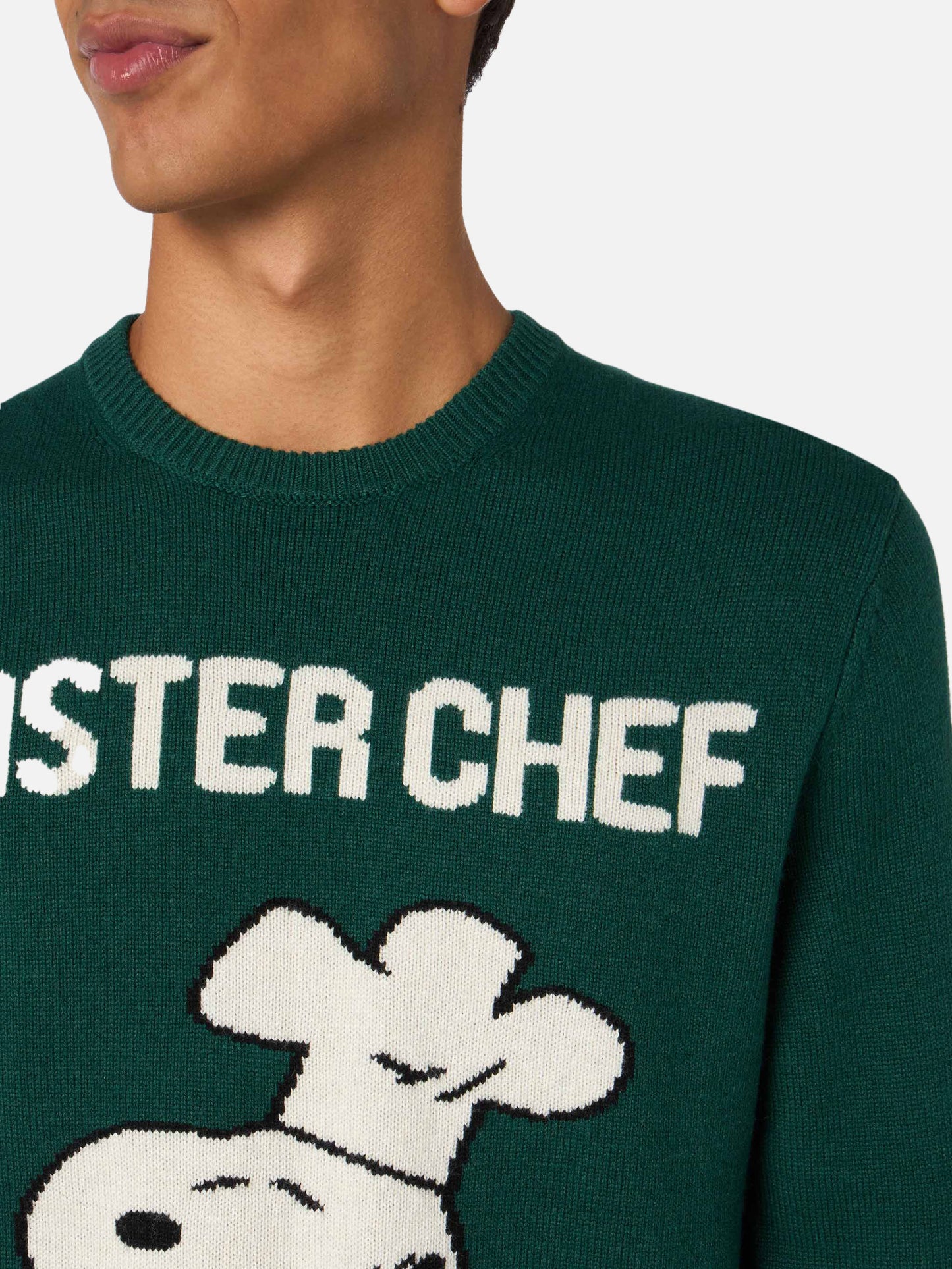 Suéter de cuello redondo Heron con jacquard Snoopy master chef | SNOOPY PEANUTS SPECIAL EDITION 