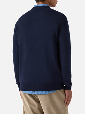Kaschmirpullover Heron mit Posta Cortina-Stickerei