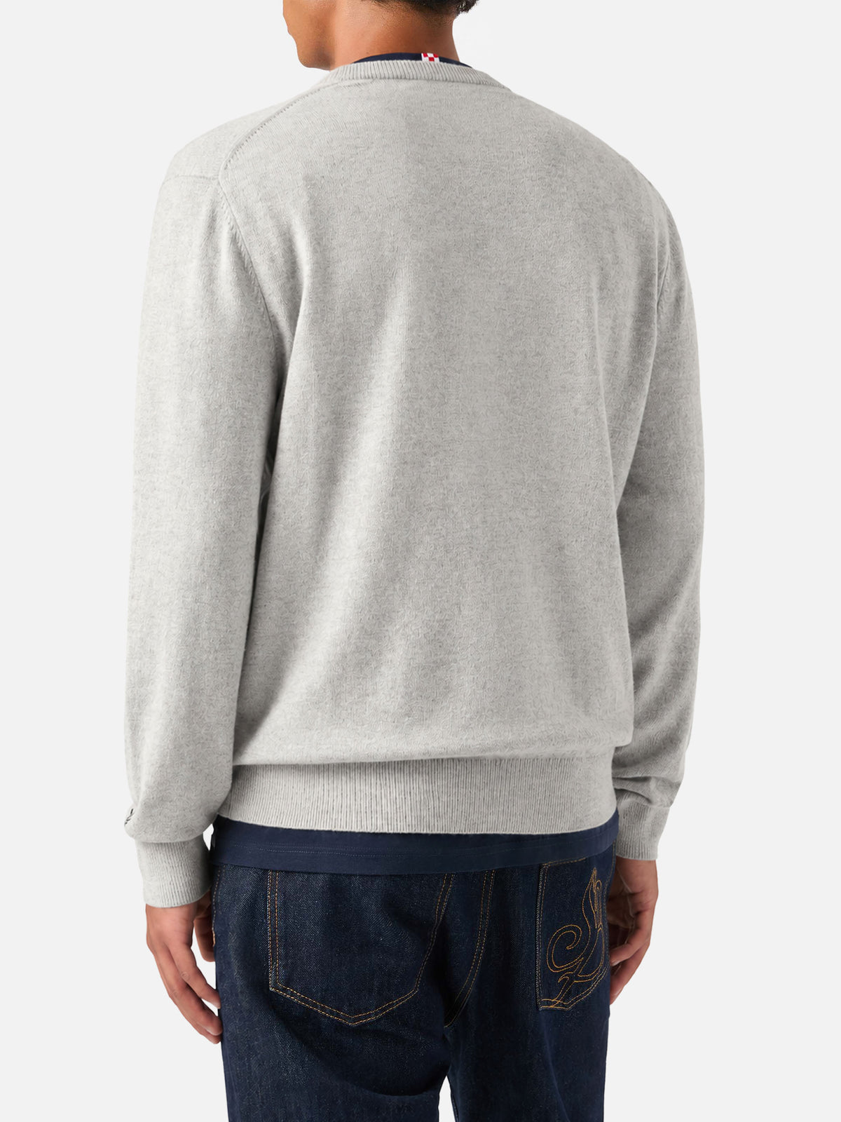 Sweat-shirt ras-du-cou gris Heron avec broderie Super G | SUPER G SPECIAL EDITION 