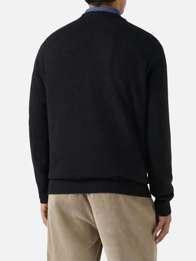 Black crewneck Heron with Tequila addicted jacquard