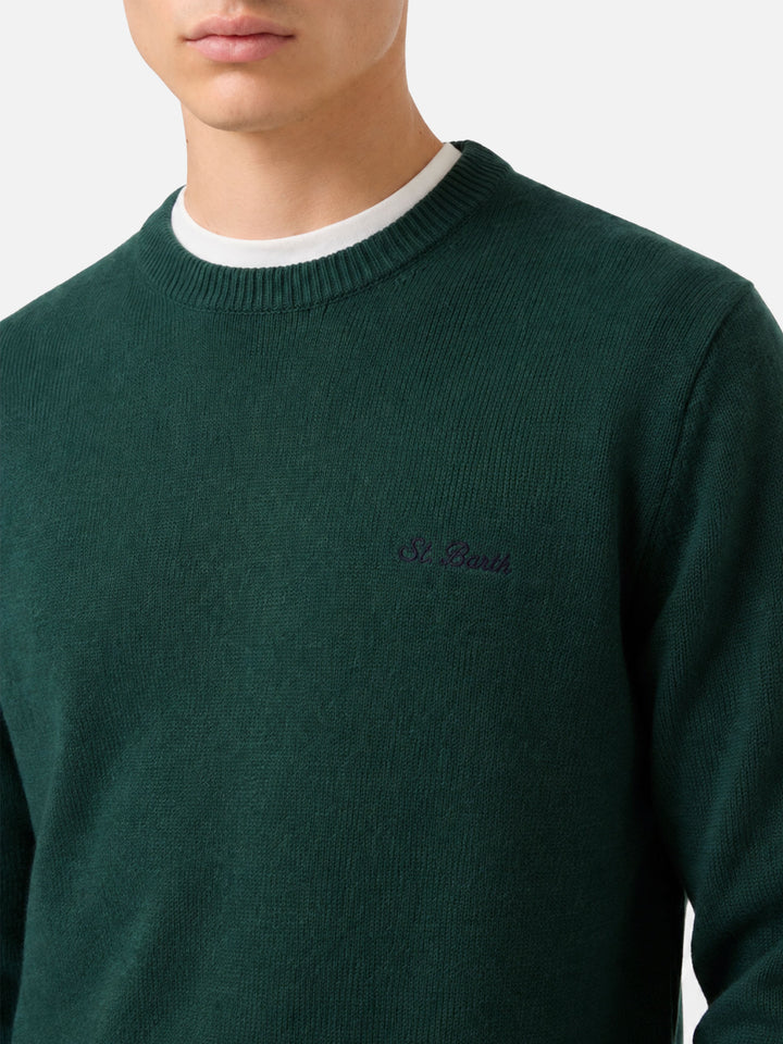 Green sweater Regent in lambswool