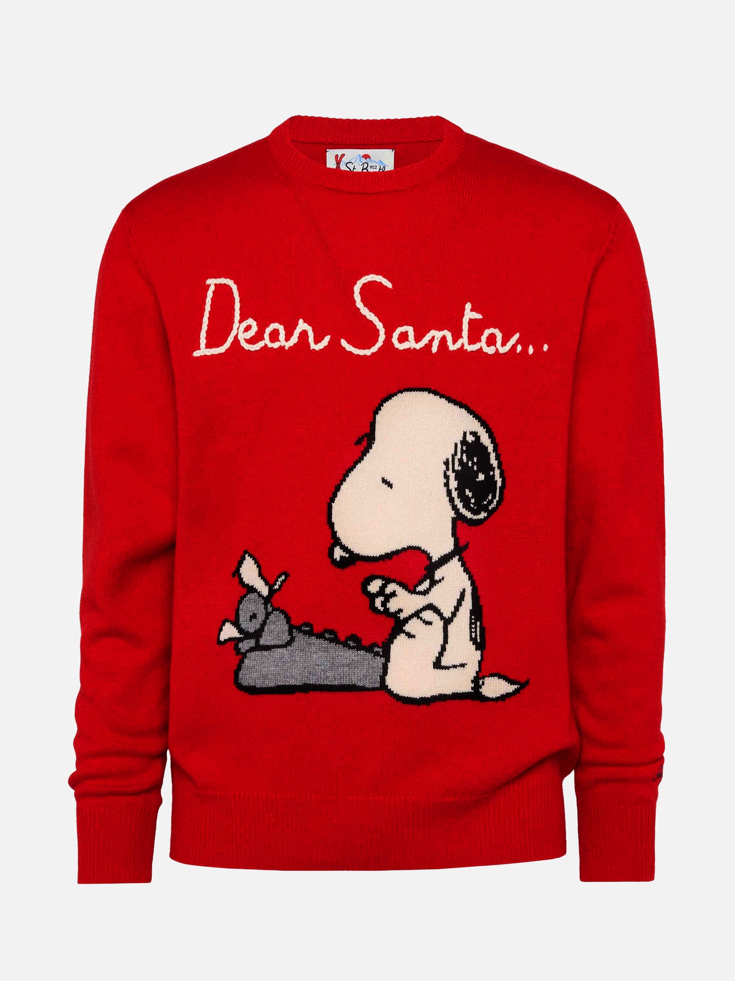 Roter Pullover Heron mit Snoopy Jacquard und Stickerei | SNOOPY PEANUTS® SPECIAL EDITION
