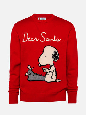 Roter Pullover Heron mit Snoopy Jacquard und Stickerei | SNOOPY PEANUTS® SPECIAL EDITION