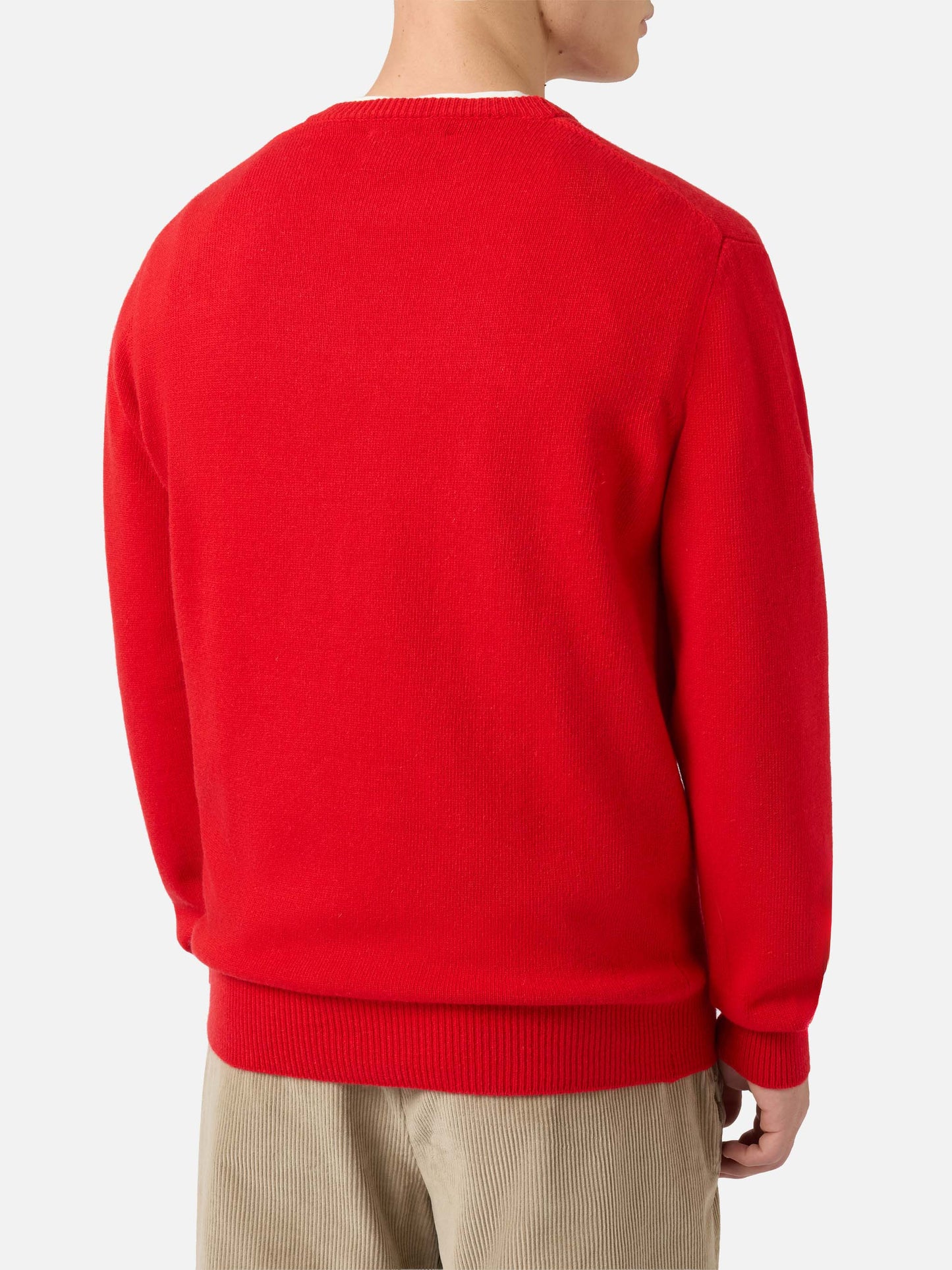Heron sweater in red with A Natale puoi... jacquard