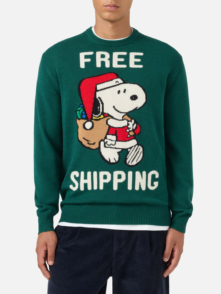 Jersey verde Heron con jacquard Snoopy | SNOOPY PEANUTS® SPECIAL EDITION 