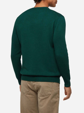 Green sweater Heron with Snoopy jacquard | SNOOPY PEANUTS® SPECIAL EDITION - MC2 Saint Barth
