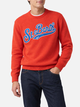 Orange Heron sweater with logo embroidery