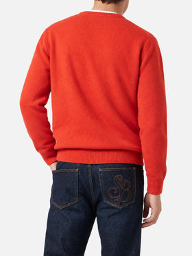 Orange Heron sweater with logo embroidery