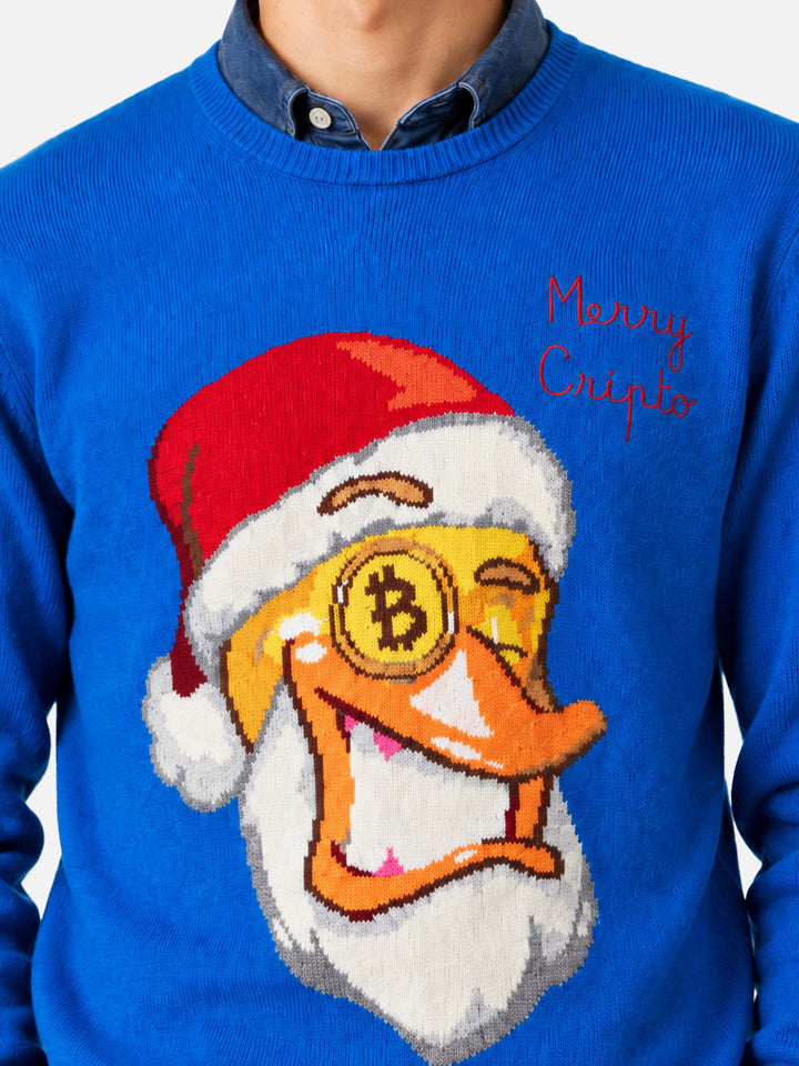 Pull col rond Heron avec jacquard Crypto Ducky | CRYPTO PUPPETS SPECIAL EDITION 