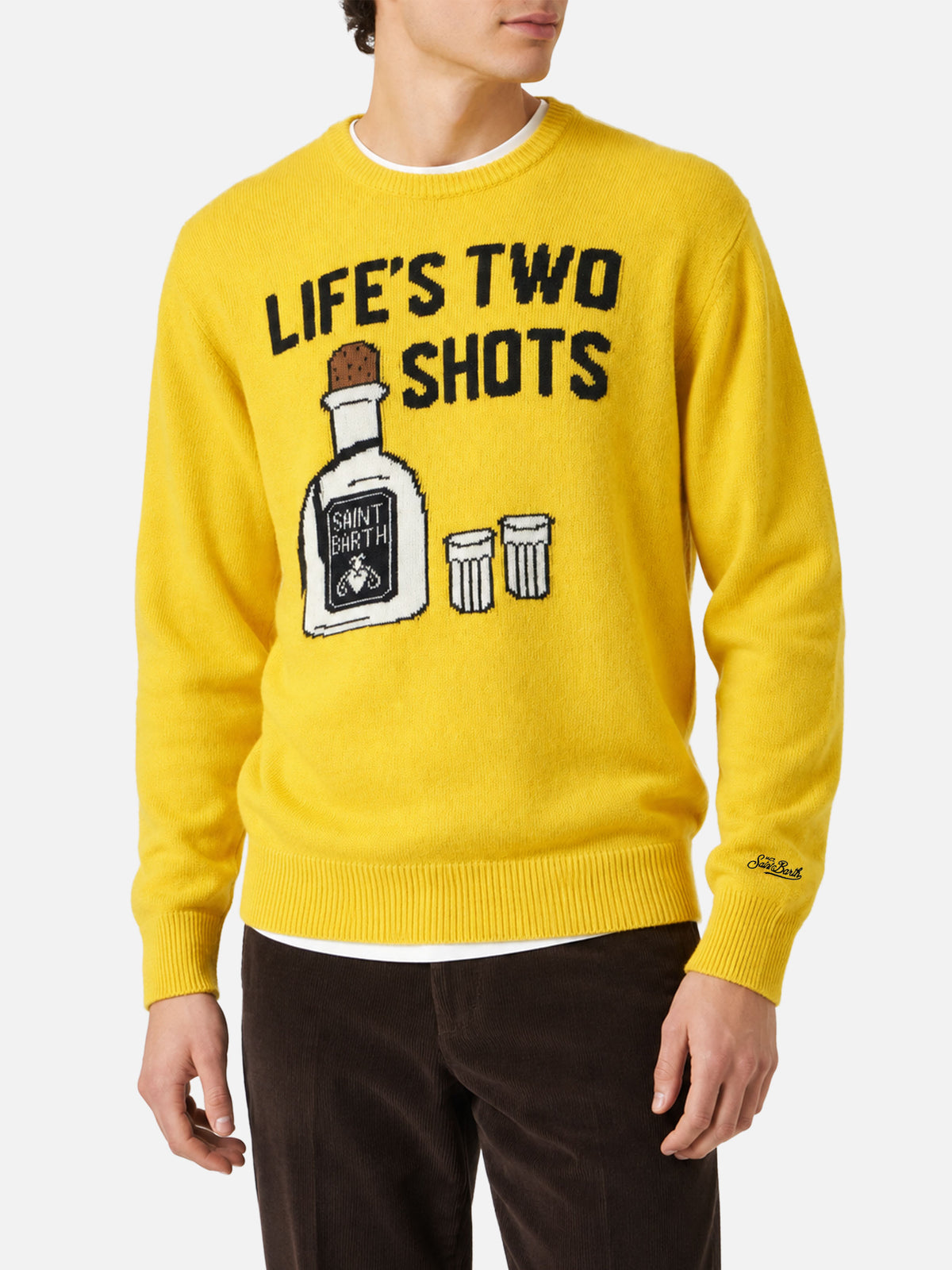 Pull col rond Heron avec jacquard Life's two shots 