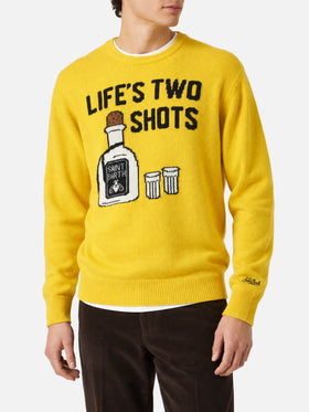 Pull col rond Heron avec jacquard Life's two shots 