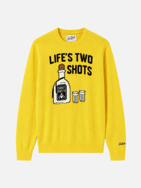Pull col rond Heron avec jacquard Life's two shots 