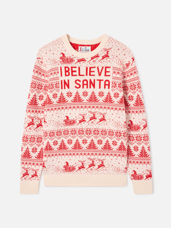 Maglia Heron P con lettering I believe in Santa