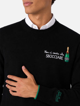 Pull col rond Heron avec broderie Non ci resta che sbocciare 