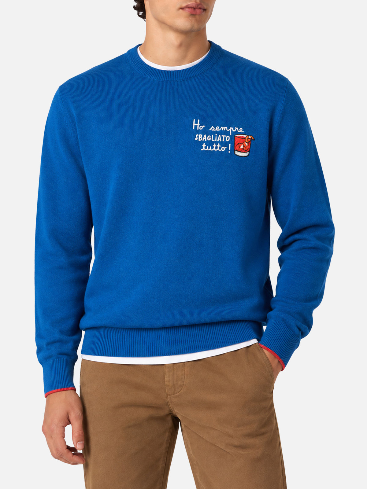 Pull col rond Heron avec broderie Ho sempre sbagliato tutto 