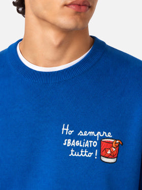 Pull col rond Heron avec broderie Ho sempre sbagliato tutto 