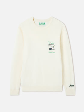 Suéter de cuello redondo Heron con bordado Snoopy tennis champ | SNOOPY PEANUTS SPECIAL EDITION 
