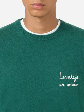 Crewneck Heron Light mit Levateje er vino-Stickerei | VACANZE DI NATALE SPECIAL EDITION 