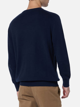 Man blue sweater Heron with Gin tonic champ embroidery - MC2 Saint Barth