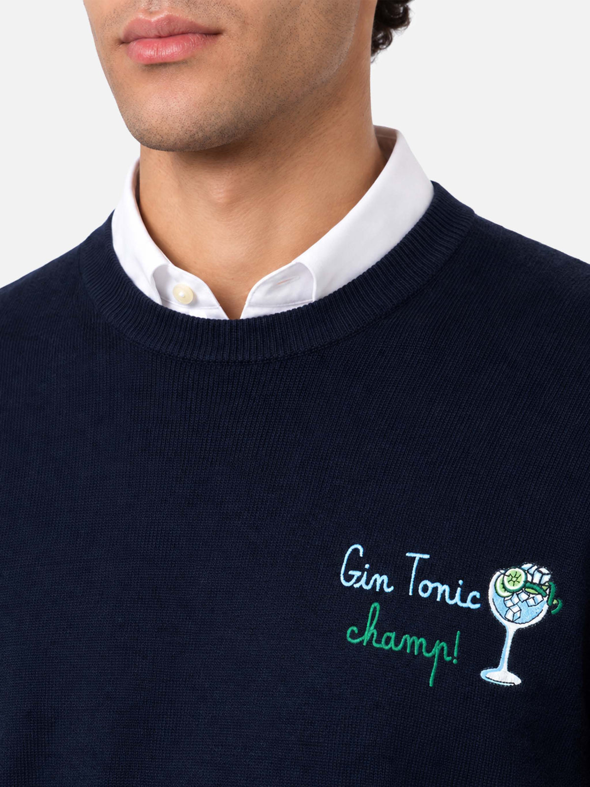 Sweatshirt à col rond Heron avec broderie cocktail Gin tonic champ 